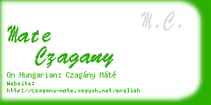 mate czagany business card