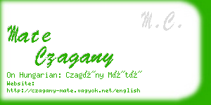 mate czagany business card